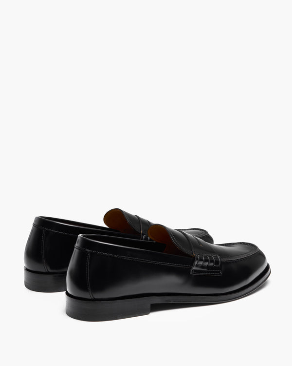 Prescott Black Hi-Shine Penny Loafers