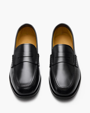 Prescott Black Hi-Shine Penny Loafers