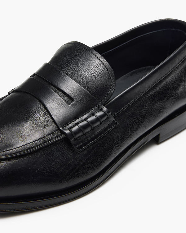 Prescott Black Penny Loafers
