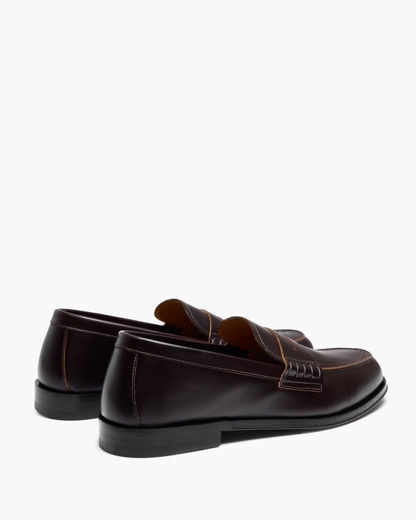 Prescott Oxblood Hi-Shine Penny Loafers