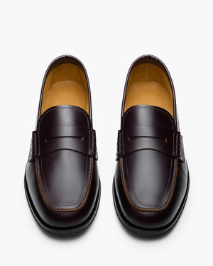 Prescott Oxblood Hi-Shine Penny Loafers