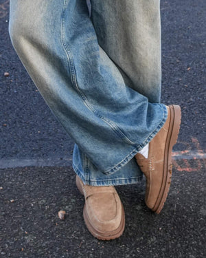 Radar Camel Suede Penny Loafers