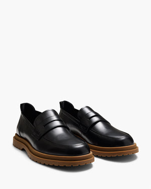 Radar Black Toffee Penny Loafers