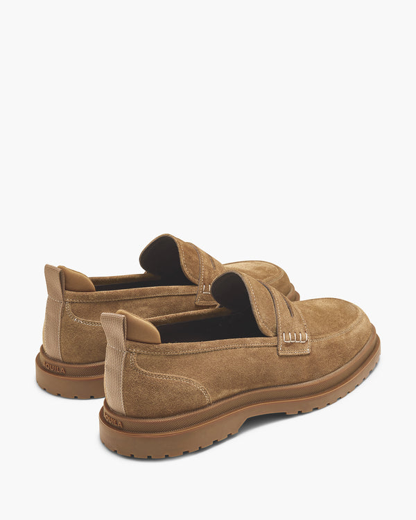 Radar Camel Suede Penny Loafers