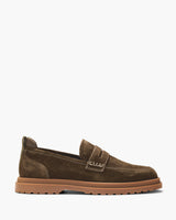 Radar Olive Suede Penny Loafers