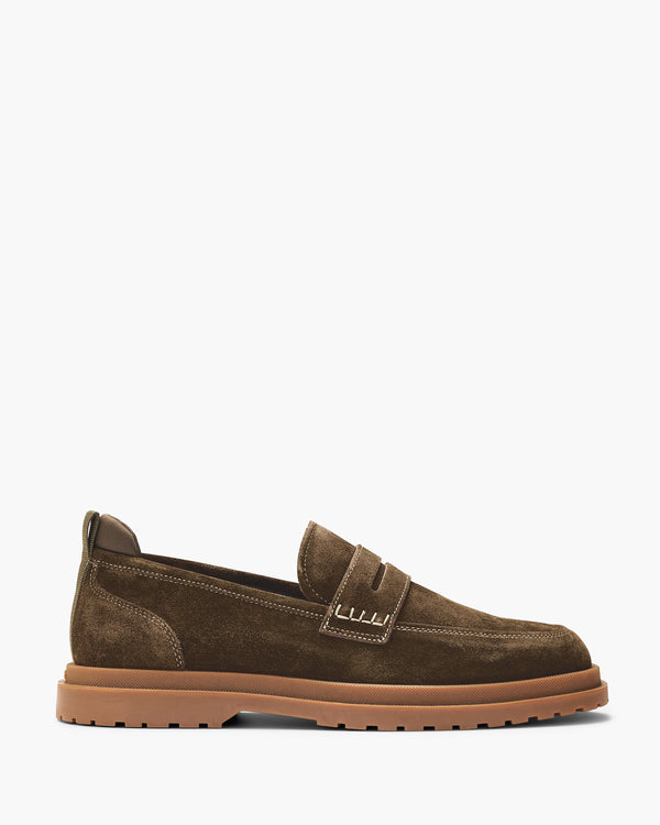 Radar Olive Suede Penny Loafers