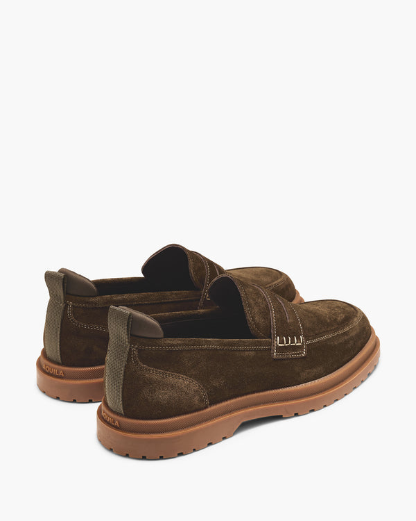 Radar Olive Suede Penny Loafers