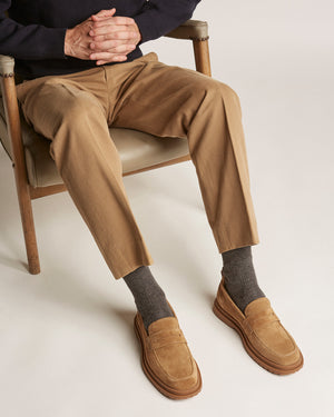 Radar Camel Suede Penny Loafers