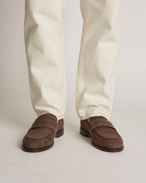 Raynor Chocolate Suede Penny Loafers