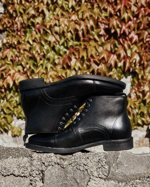 Redding Black Lace-Up Boots