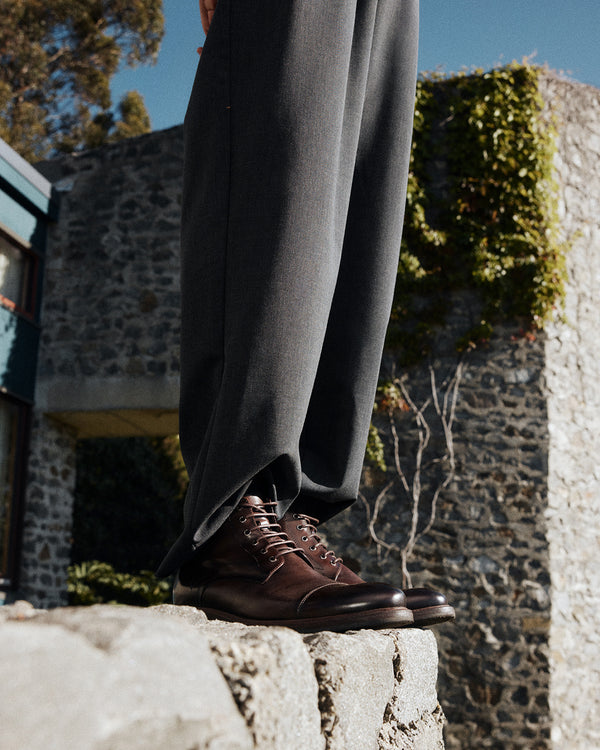 Redding Brown Lace-Up Boots