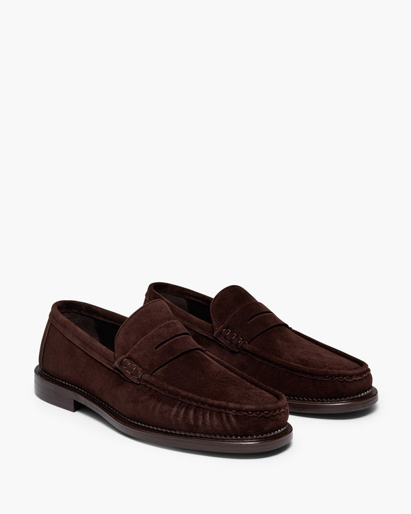 Ringo Chocolate Suede Penny Loafers