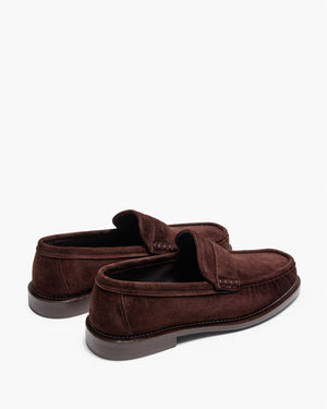 Ringo Chocolate Suede Penny Loafers
