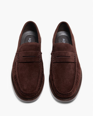 Ringo Chocolate Suede Penny Loafers