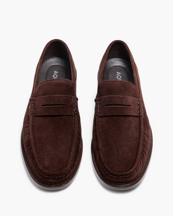 Ringo Chocolate Suede Penny Loafers
