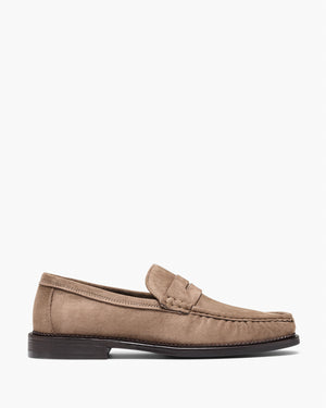 Ringo Taupe Suede Penny Loafers