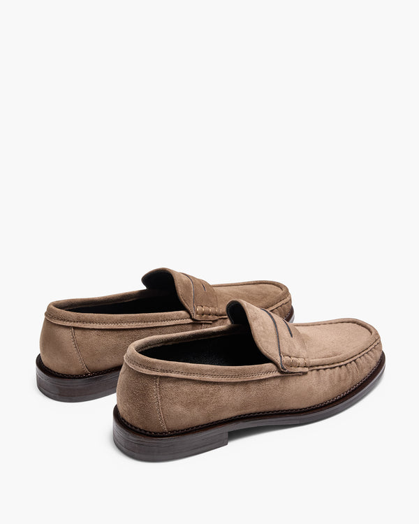 Ringo Taupe Suede Penny Loafers