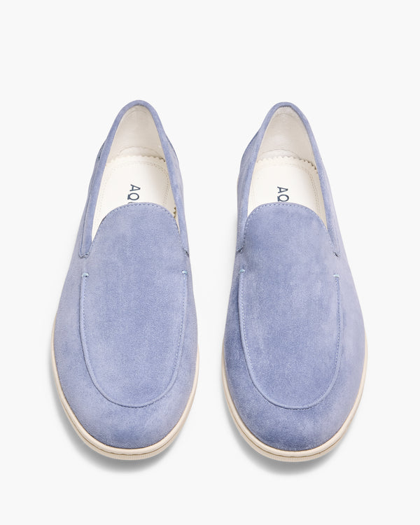 Riviera Suede Pale Blue Loafers