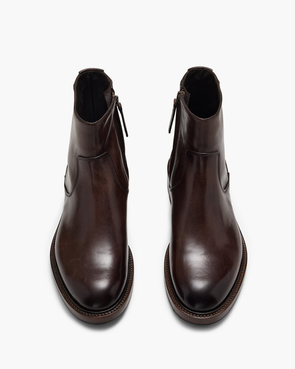 Rochford Brown Zip Up Boots