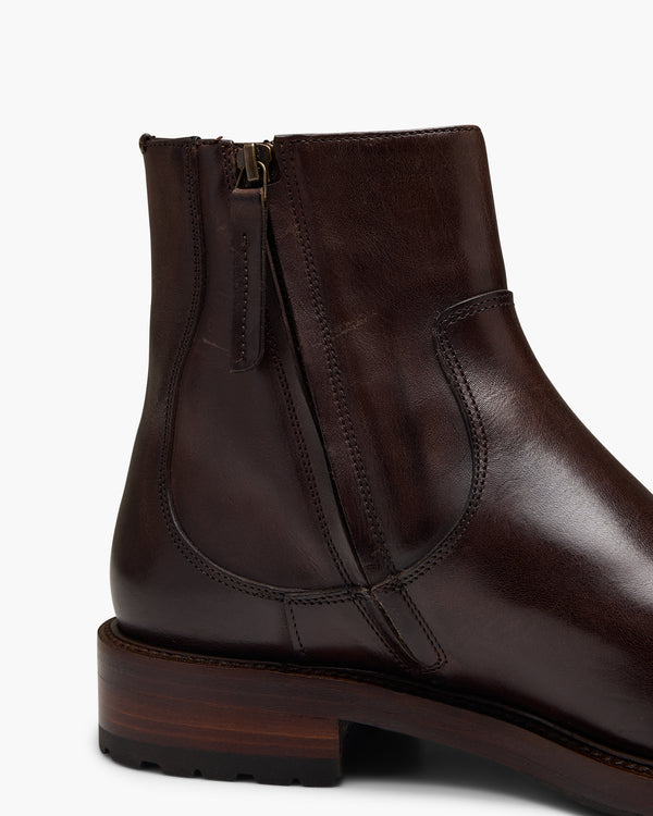 Rochford Brown Zip Up Boots
