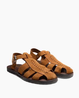 Seville Cognac Suede Sandals