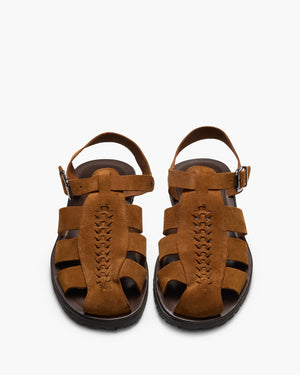 Seville Cognac Suede Sandals