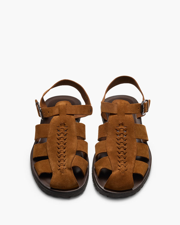 Seville Cognac Suede Sandals