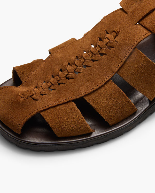 Seville Cognac Suede Sandals