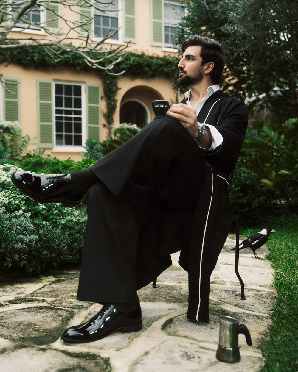 Simmons Patent Black Oxford Shoes