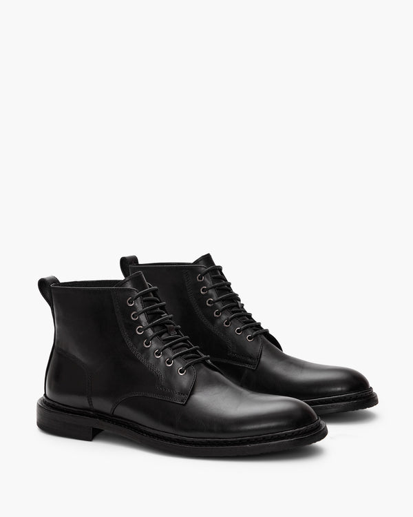 Vedder Black Lace-Up Boots